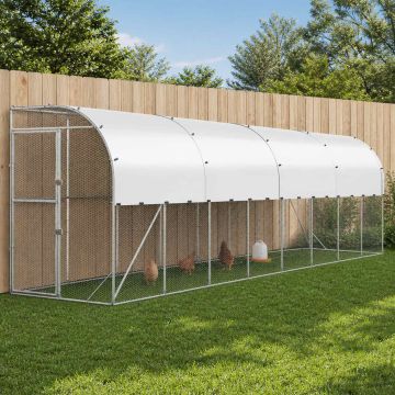 Gabbia per Polli Contro il Muro Argento 600 x 150 x 215 cm