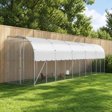 Gabbia per Polli Contro il Muro Argento 600 x 150 x 215 cm