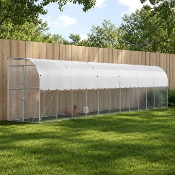 Gabbia per Polli Contro il Muro Argento 600 x 150 x 215 cm