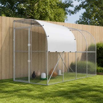Gabbia per Polli Contro il Muro Argento 400 x 150 x 215 cm