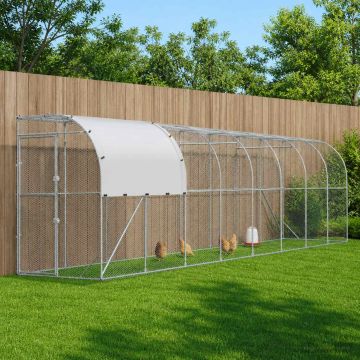 Gabbia per Polli Contro il Muro Argento 800 x 150 x 215 cm