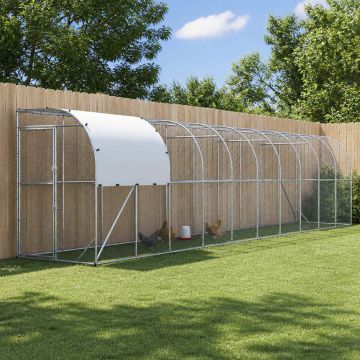 Gabbia per Polli Contro il Muro Argento 1000 x 150 x 215 cm