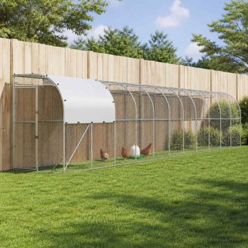 Gabbia per Polli Contro il Muro Argento 1200 x 150 x 215 cm