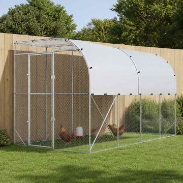 Gabbia per Polli Contro il Muro Argento 600 x 150 x 215 cm