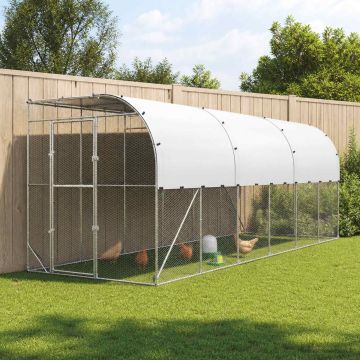 Gabbia per Polli Contro il Muro Argento 600 x 150 x 215 cm