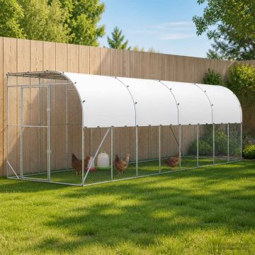 Gabbia per Polli Contro il Muro Argento 600 x 150 x 215 cm