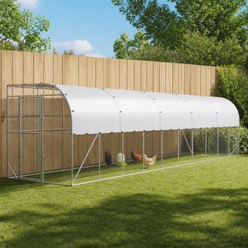 Gabbia per Polli Contro il Muro Argento 600 x 150 x 215 cm