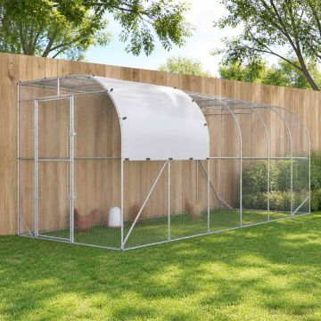 Gabbia per Polli Contro il Muro Argento 600 x 200 x 215 cm