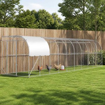 Gabbia per Polli Contro il Muro Argento 1000 x 200 x 215 cm