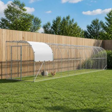 Gabbia per Polli Contro il Muro Argento 1200 x 200 x 215 cm