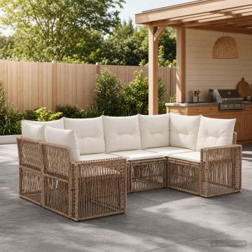 Set Divano da Giardino 6 pz 6-Numero di posti