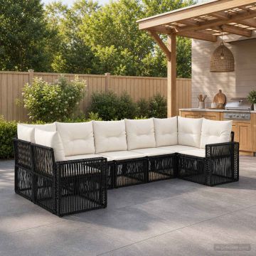 Set Divano da Giardino 7 pz 7-Numero di posti