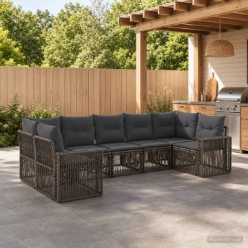 Set Divano da Giardino 7 pz 7-Numero di posti