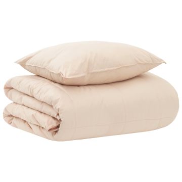 Set di Piumoni Beige 137 x 200 cm Cotone, Kapok, Poliestere