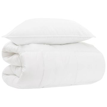 Set di Piumoni 2 pz 137 x 200 cm Tutte le stagioni Bambù Bianco