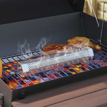 Griglia a Barile con 2 Griglie di Cottura 3 pz 80 x 73 x 90 cm