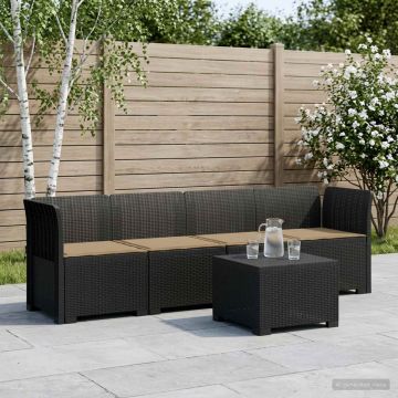 Divano da Giardino a 4 Posti con Cuscini in Stile Rattan PP