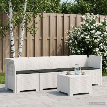 Divano da Giardino a 4 Posti con Cuscini in Stile Rattan PP