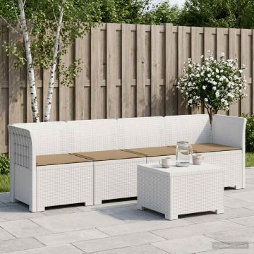 Divano da Giardino a 4 Posti con Cuscini in Stile Rattan PP