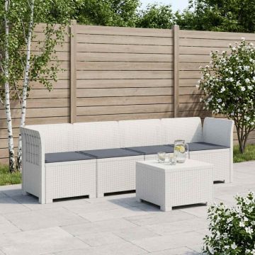 Divano da Giardino a 4 Posti con Cuscini in Stile Rattan PP