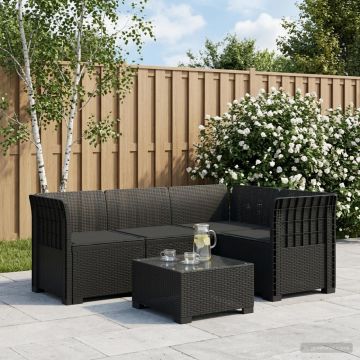 Divano da Giardino 4 Posti con Cuscini Aspetto Rattan PP