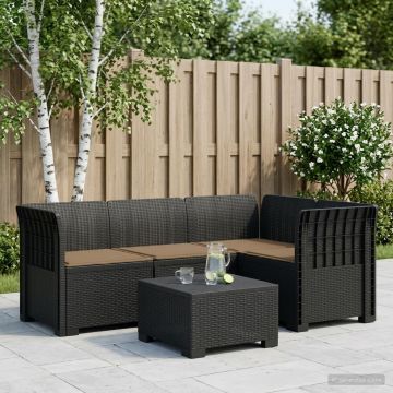 Divano da Giardino 4 Posti con Cuscini Aspetto Rattan PP