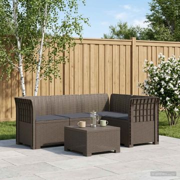 Divano da Giardino 4 Posti con Cuscini Aspetto Rattan PP
