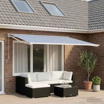 Telo di ricambio per tenda da sole Blu e Bianco 350 x 200 cm