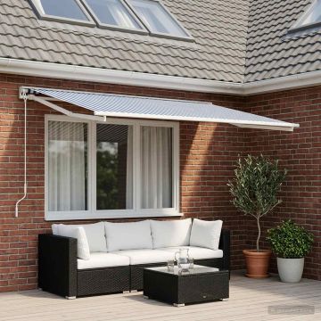 Telo di ricambio per tenda da sole Blu e Bianco 400 × 300 cm