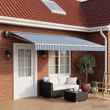 Telo di ricambio per tenda da sole Blu e Bianco 500 × 300 cm
