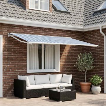 Telo di ricambio per tenda da sole Blu e Bianco 500 × 350 cm