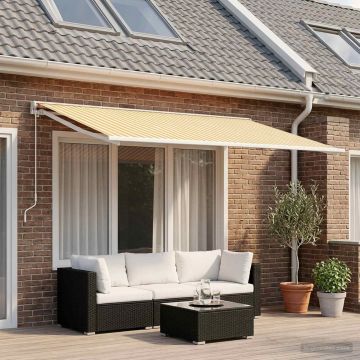 Telo di ricambio per tenda da sole Giallo e Bianco 350 x 200 cm