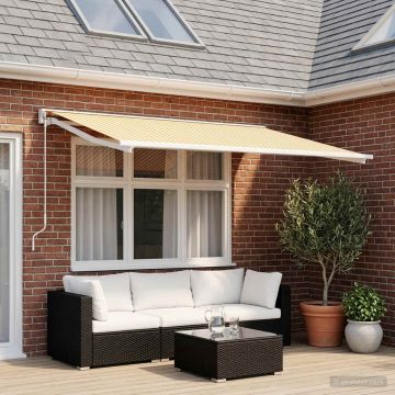 Telo di ricambio per tenda da sole Giallo e Bianco 400 × 300 cm