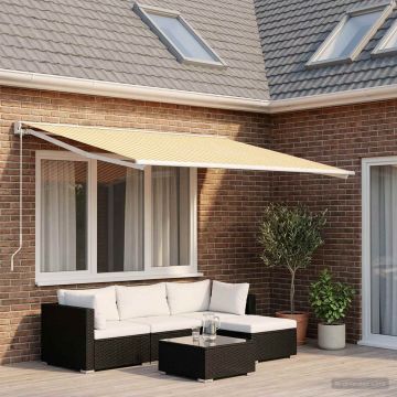 Telo di ricambio per tenda da sole Giallo e Bianco 600 × 300 cm