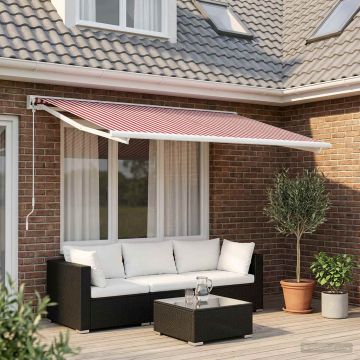 Telo di ricambio per tenda da sole Rosso e Bianco 350 x 250 cm