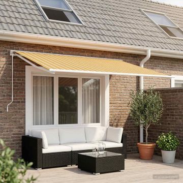 Telo di ricambio per tenda da sole Arancione e Nero Poliestere