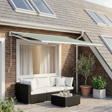 Telo di ricambio per tenda da sole Verde e Bianco 250 x 200 cm