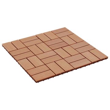 Piastrella per Decking 22 pz Teak riciclato 30 x 30 cm WPC