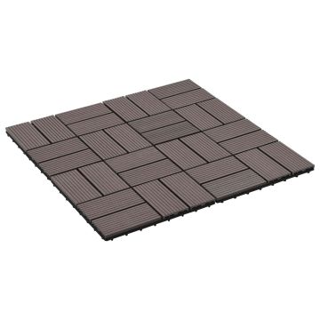 Piastrella per Decking 22 pz Marrone Scuro 30 x 30 cm WPC