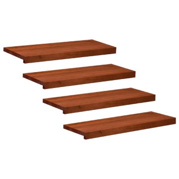 Tappeti per scale 4 pz 70 x 25 x 2 cm Marrone