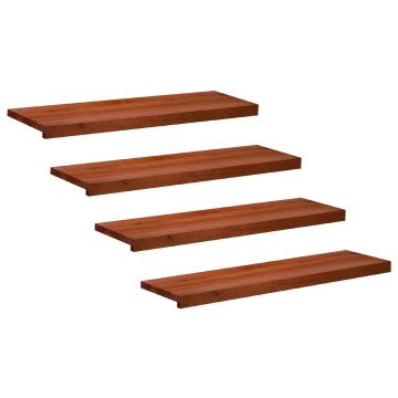 Tappeti per scale 4 pz 90 x 30 x 2 cm Marrone