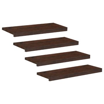 Tappeti per scale 4 pz 80 x 25 x 2 cm Marrone Scuro