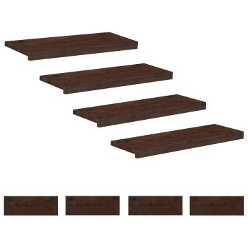 Tappeti per scale 8 pz 80 x 25 x 2 cm Marrone Scuro