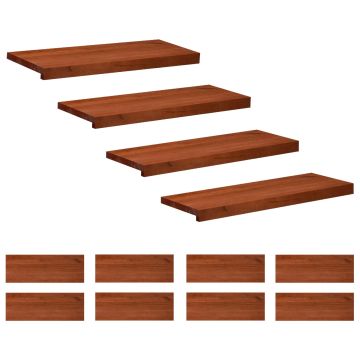 Tappeti per scale 12 pz 80 x 25 x 2 cm Marrone
