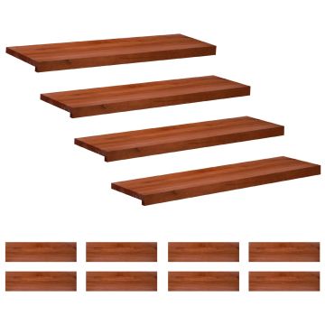 Tappeti per scale 12 pz 100 x 30 x 2 cm Marrone