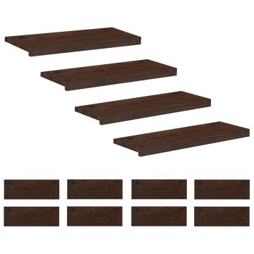 Tappeti per scale 12 pz 80 x 25 x 2 cm Marrone Scuro