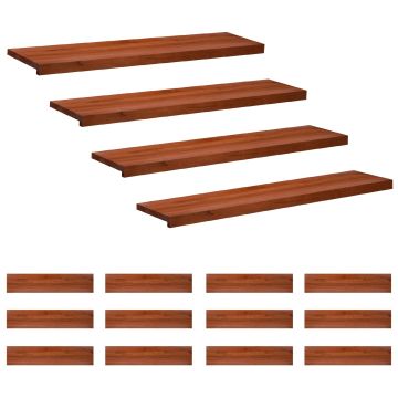 Tappeti per scale 16 pz 120 x 25 x 2 cm Marrone
