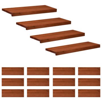 Tappeti per scale 16 pz 80 x 30 x 2 cm Marrone