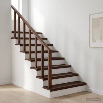 Tappeti per scale 16 pz 80 x 25 x 2 cm Marrone Scuro