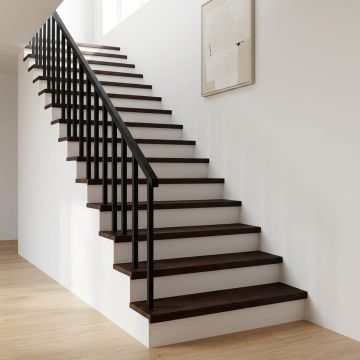 Tappeti per scale 16 pz 120 x 25 x 2 cm Marrone Scuro